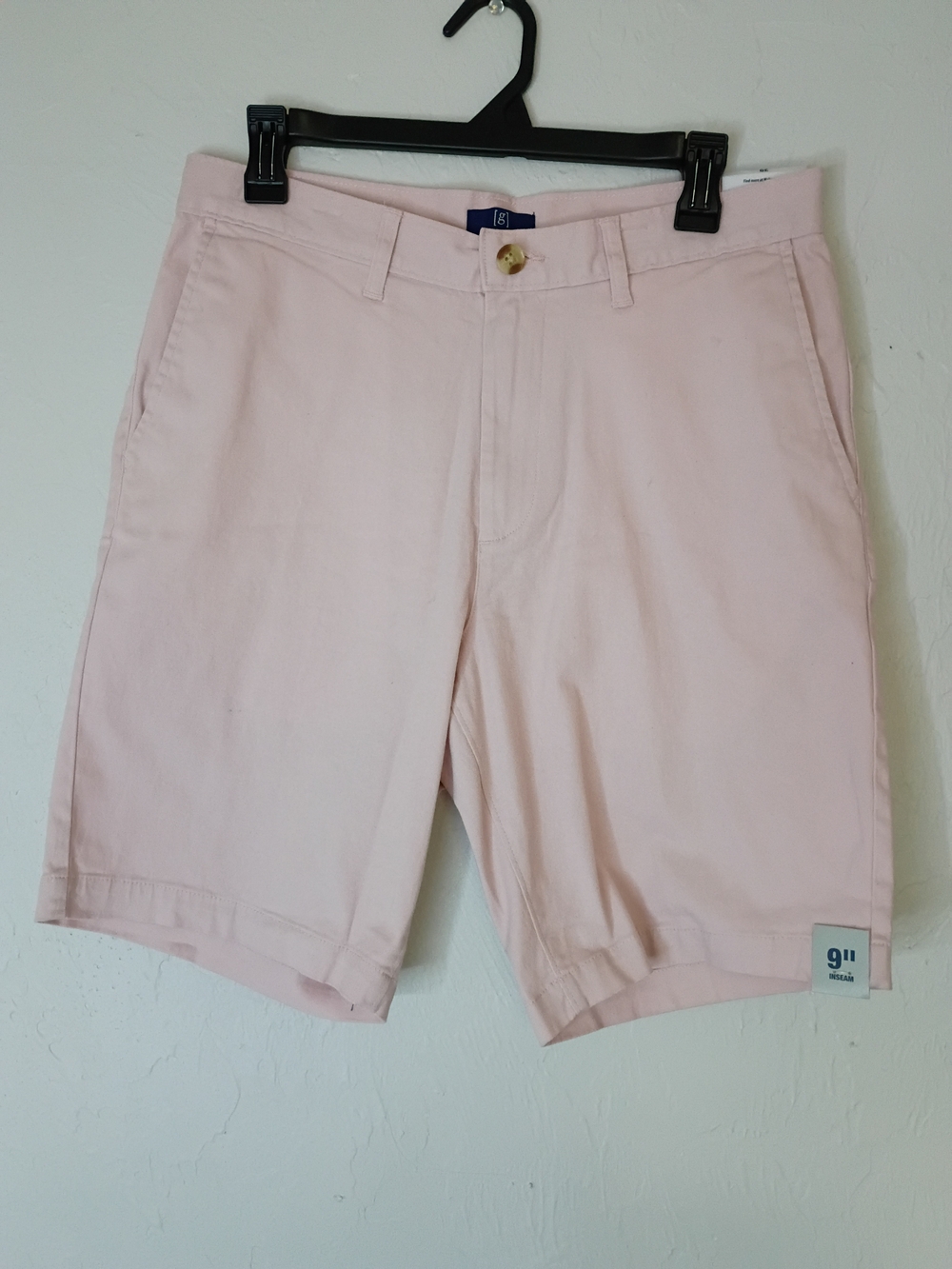 George Men's Flat-Front Shorts in Light Pink